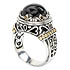 18K/ SILVER WITH BLACK ONYX RING SIZE 6