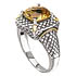 18K/SILVER WITH CITRINE CUSHION CUT RING CT-9MM