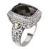 18K/SILVER WITH BLACK ONXY ANDDIAMONDS RING BO-15X11 D.23CTW