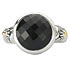 18K/SILVER WITH ROUND FACETED BLACK ONYX RING 12MM