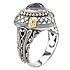 18K/SILVER WITH AMETHYST TRIANGLE SHAPE RING SZ-6