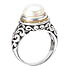 18K/SILVER WITH WHITE MABE PEARL RING 10MM SZ 6