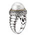 18K/SILVER WITH WHITE MABE PEARL 12MM RING SZ 6