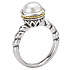 18K/SILVER FRESHWATER BUTTON PEARL RING 7.5MM