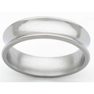 6MM CONCAVE TITANIUM BAND WITH A POLISHED FINISH.