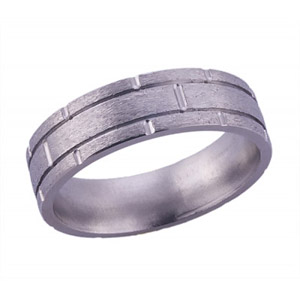6MM FLAT TITANIUM BAND WITH BOXLIKE TOOLING IN A POLISH AND STONE FINISH