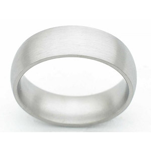 7MM DOMED TITANIUM BAND IN A SATIN FINISH.