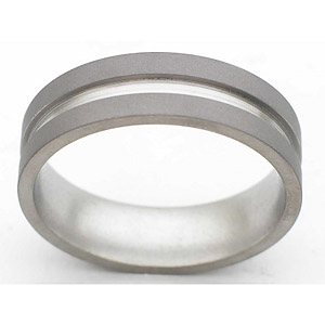 7MM FLAT TITANIUM BAND WITH(1)2MM GROOVE IN A SANDBLAST FINISH.