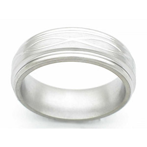 7MM FLAT TITANIUM BAND WITH ROUNDED EDGES AND INFINITY TOOLING IN A SATIN FINISH.