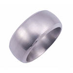 10MM WIDE DOMED TITANIUM BAND WITH A SATIN FINISH IN THE CENTER, POLISHED ...