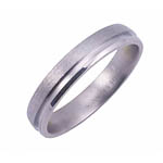 4MM WIDE DOMED TITANIUM BAND WITH A 1MM WIDE OFF-CENTER EMPTY GROOVE. STON...