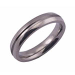 4MM DOMED TITANIUM BAND WITH A 1 MM CENTER GROOVE IN A POLISH FINISH