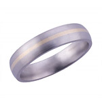5MM DOMED TITANIUM BAD WITH(1)2MM 14K YELLOW GOLD INLAY IN A SATIN FINISH