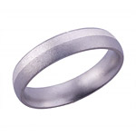 5MM DOMED TITANIUM BAND WITH(1)2MM OFF CENTER STERLING SILVER INLAY IN A...