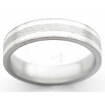 5MM FLAT TITANIUM BAND WITH (2)1MM WIDE SET STERLING SILVER INLAYS IN A S...