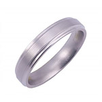5MM WIDE FLAT TITANIUM BAND WITH A GROOVED EDGE. SATIN FINISH IN THE CENT...