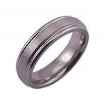 5MM FLAT TITANIUM RING WITH ROUNDED EDGES IN A STONE AND POLISH FINISH