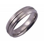 6MM FLAT TITANIUM BAND WITH BEVELED EDGES IN A SATIN AND POLISH FINISH