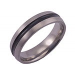 6MM DOMED TITANIUM BAND WITH (1)2MM ANTIQUED GROOVE IN A SATIN FINISH