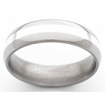6MM DOMED TITANIUM BAND WITH(1)2MM STERLING SILVER INLAY IN A POLISH FIN...