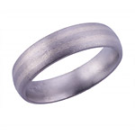 6MM DOMED TITANIUM BAND WITH(2)1MM 14K WHITE GOLD INLAYS IN A STONE FINISH