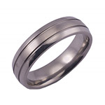 6MM WIDE DOMED TITANIUM BAND WITH 2 .5MM WIDE EMPTY GROOVES. SATIN FINISH ...