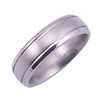 6MM WIDE DOMED TITANIUM BAND WITH 2 .5MM WIDE EMPTY GROOVES THAT ARE WIDE-...
