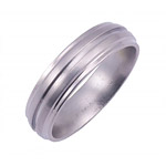 6MM DOMED TITANIUM BAND WITH (1)1MM EMPTY GROOVE IN A SATIN FINISH
