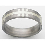 6MM FLAT TITANIUM BAND WITH(1)1MM INLAY,5 VERTICAL INLAYS AND 20 DOTS ALL ...