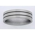 6MM FLAT TITANIUM BAND WITH (2)1MM ANTIQUED GROOVES IN A SATIN FINISH