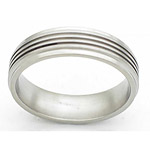 6MM FLAT TITANIUM BAND WITH GROOVED EDGES AND (3).5MM GROOVES IN A SATIN...