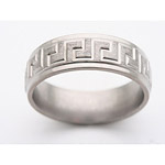 6MM FLAT TITANIUM BAND WITH GROOVED EDGES AND LIVE TOOLED "L" DES...