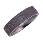 6MM FLAT TITANIUM BAND WITH TRIBAL LIVE TOOLING IN A SANDBLAST FINISH