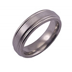 6MM FLAT TITANIUM BAND WITH ROUNDED EDGES IN A STONE FINISH.