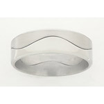 7MM BEVELED TITANIUM BAND DISECTED WITH A N HALF INFINITY CUT MAKING A TWO ...
