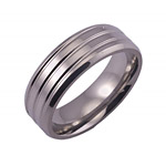 7MM BEVELED TITANIUM BAND WITH SPIRAL TOOLING IN A POLISH FINISH