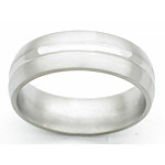7MM DOMED TITANIUM BAND WITH A CONCAVED CENTER THAT IS POLISHED , THE EDG...