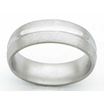 7MM DOMED TITANIUM BAND WITH A CONCAVED CENTER THAT IS POLISHED, THE EDGE...
