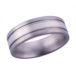 7MM FLAT TITANIUM BAND WITH (1)2MM STERLING SILVER INLAY IN THE CENTER AND...