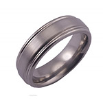 7MM FLAT TITANIUM RING WITH ROUNDED EDGES IN A SATIN AND POLISH FINISH