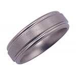 7MM FLAT TITANIUM BAND WITH ROUNDED EDGES IN A STONE FINISH