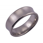 8MM WIDE TITANIUM BAND WITH A CONCAVE CENTER AND BEVELED EDGES. SATIN FIN...