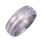 8MM DOMED TITANIUM BAND WITH 5 SECTIONS OF MILGRAIN. POLISH FINISH.
