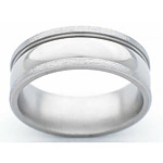 8MM DOMED TITANIUM BAND WITH SQUARE EDGES. tHE CENTER IS POLISHED AND THE ...