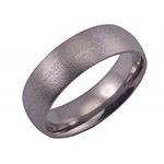 8MM DOMED TITANIUM RING IN A STONE FINISH