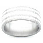 8MM FLAT TITANIUM BAND WITH(1)2MM AND(2)2MM STERLING SILVER INLAYS IN A...