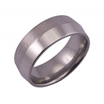 8MM PEAKED TITANIUM RING IN A STONE AND POLISH FINISH