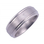 8MM WIDE TITANIUM BAND WITH ROUND EDGES AND A FLAT CENTER. STONE FINISH I...