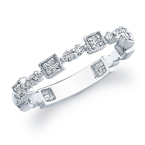14k White Gold Stackable Diamond Band