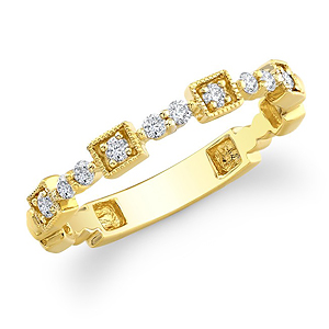 14k Yellow Gold Stackable Diamond Band